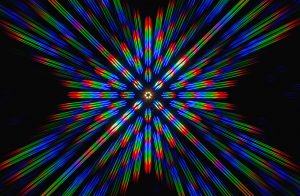 Diffraction of light from the LED array on a thin grating